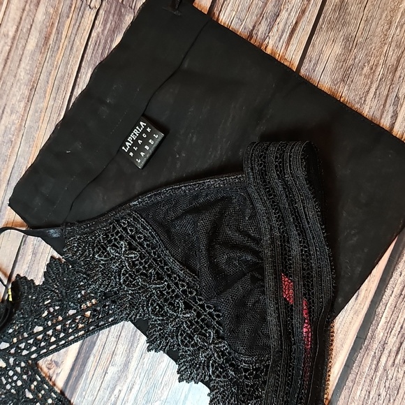 NEW SEVEN `TIL MIDNIGHT BLACK FLORAL CROCHET BRALETTE - Picture 9 of 12